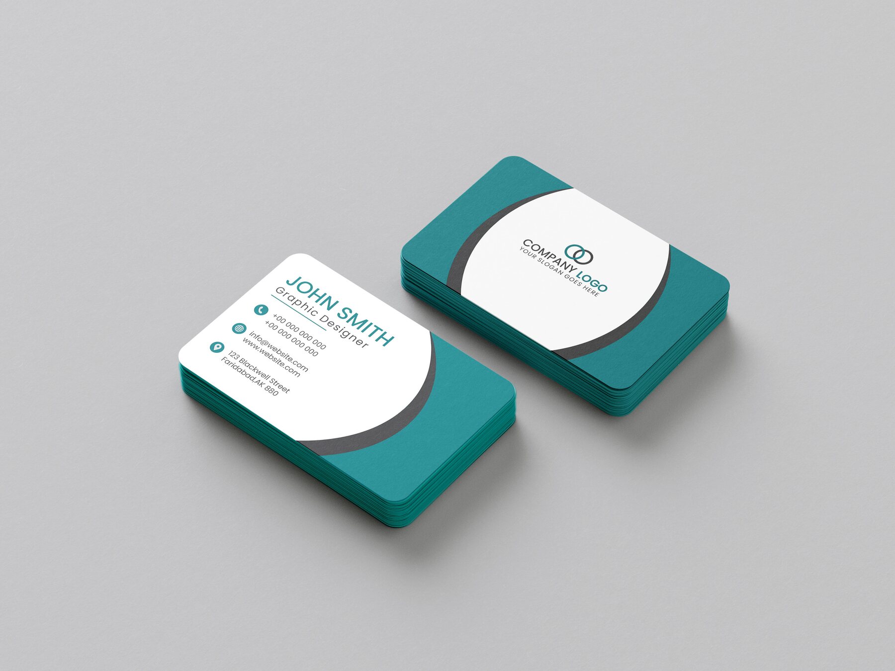 Business cards with rounded corners